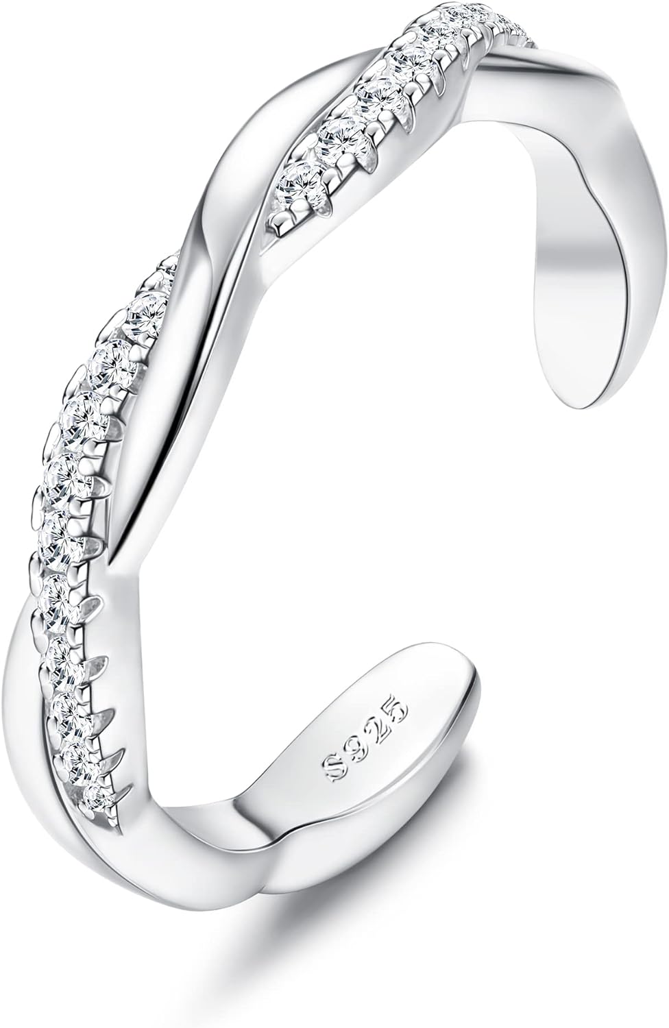 Gemstone Toe Ring Adjustable, 925 Sterling Silver